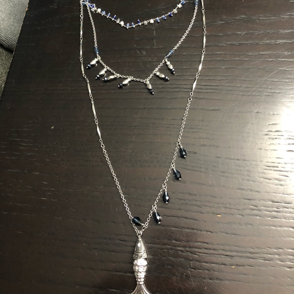 Chloe+Isabel convertible silver necklace fish